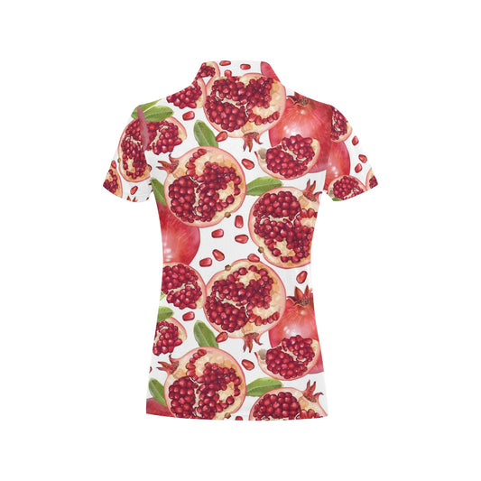 Pomegranate Pattern Print Design PG03 Women's Polo Shirt