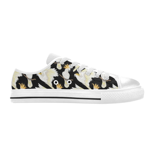 Cockatoo Print Design LKS402 Women's White Low Top Shoes