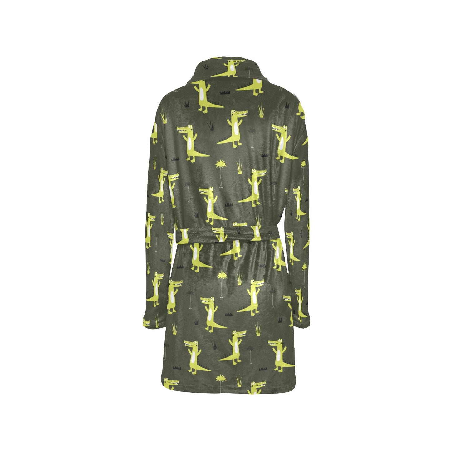 Alligator Pattern Print Design 05 Women's Fleece Robe