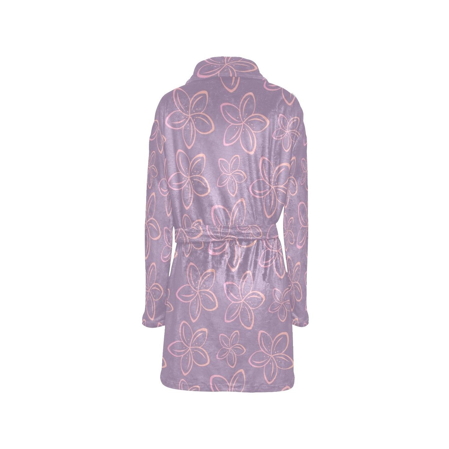 Plumeria Pattern Print Design A01 Women's Fleece Robe