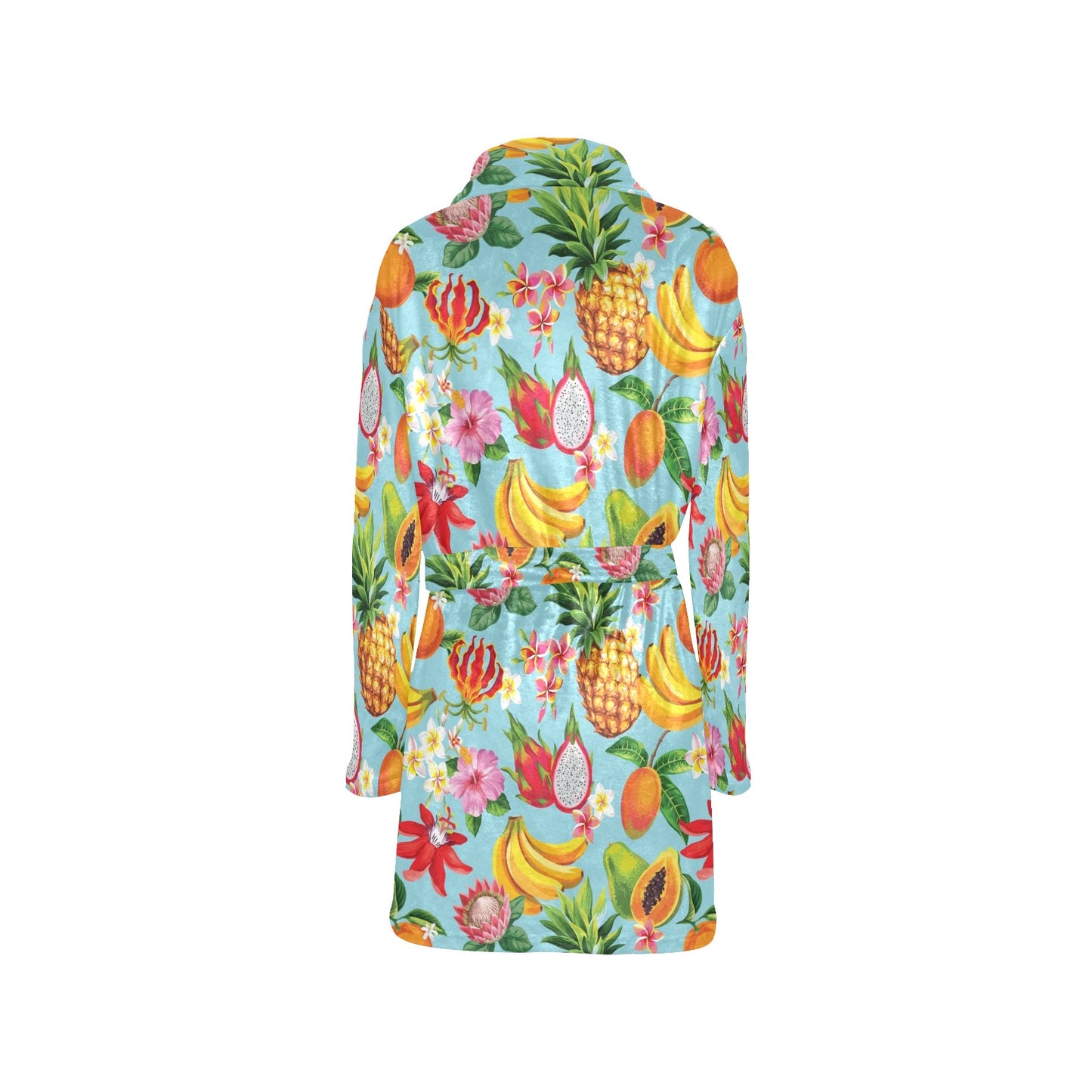 Tropical Fruits Pattern Print Design TF01 Women's Fleece Robe