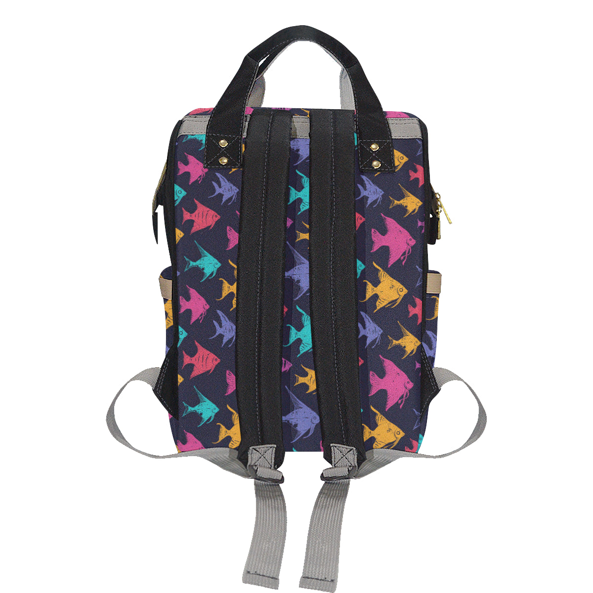 Angelfish Colorful Pattern Print Design 03 Diaper Bag Backpack