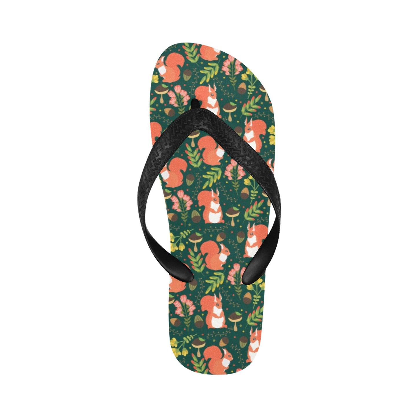 Squirrel Print Design LKS302 Flip Flops