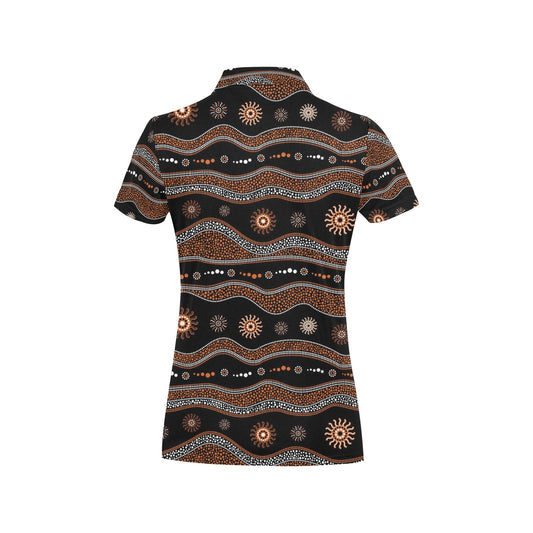 Aboriginal Print Design LKS404 Women's Polo Shirt