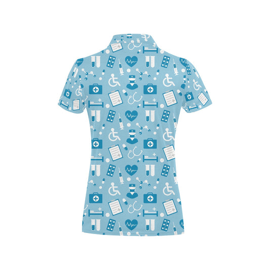 Medical Pattern Print Design 05 Women's Polo Shirt