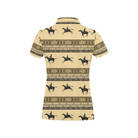 Horse Pattern Prnt Women's Polo Shirt