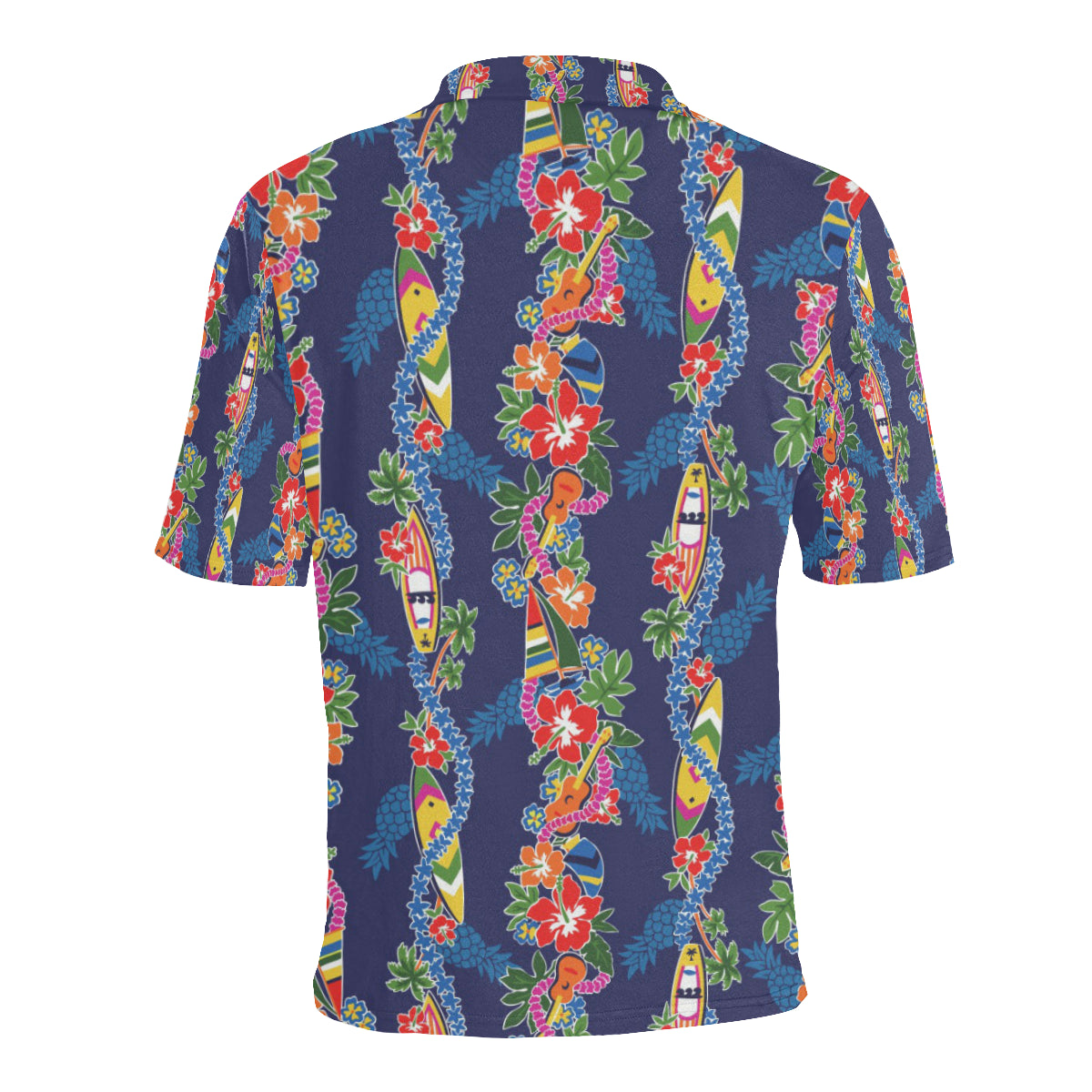 Hawaiian Themed Pattern Print Design H04 Men Polo Shirt