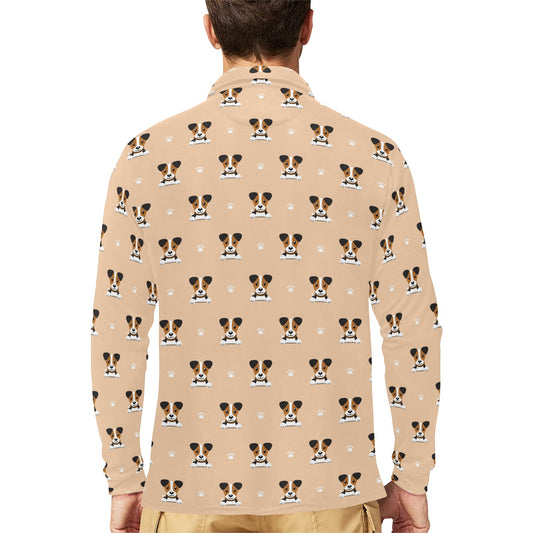 Russell Terriers Print Design LKS3011 Long Sleeve Polo Shirt For Men's