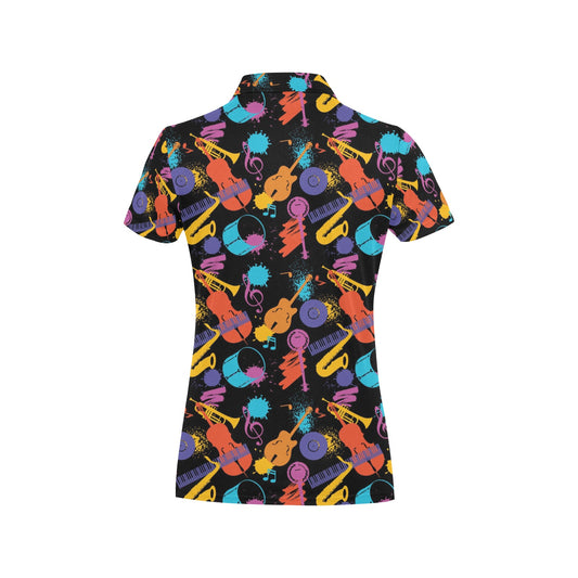 Saxophone Print Design LKS406 Women's Polo Shirt