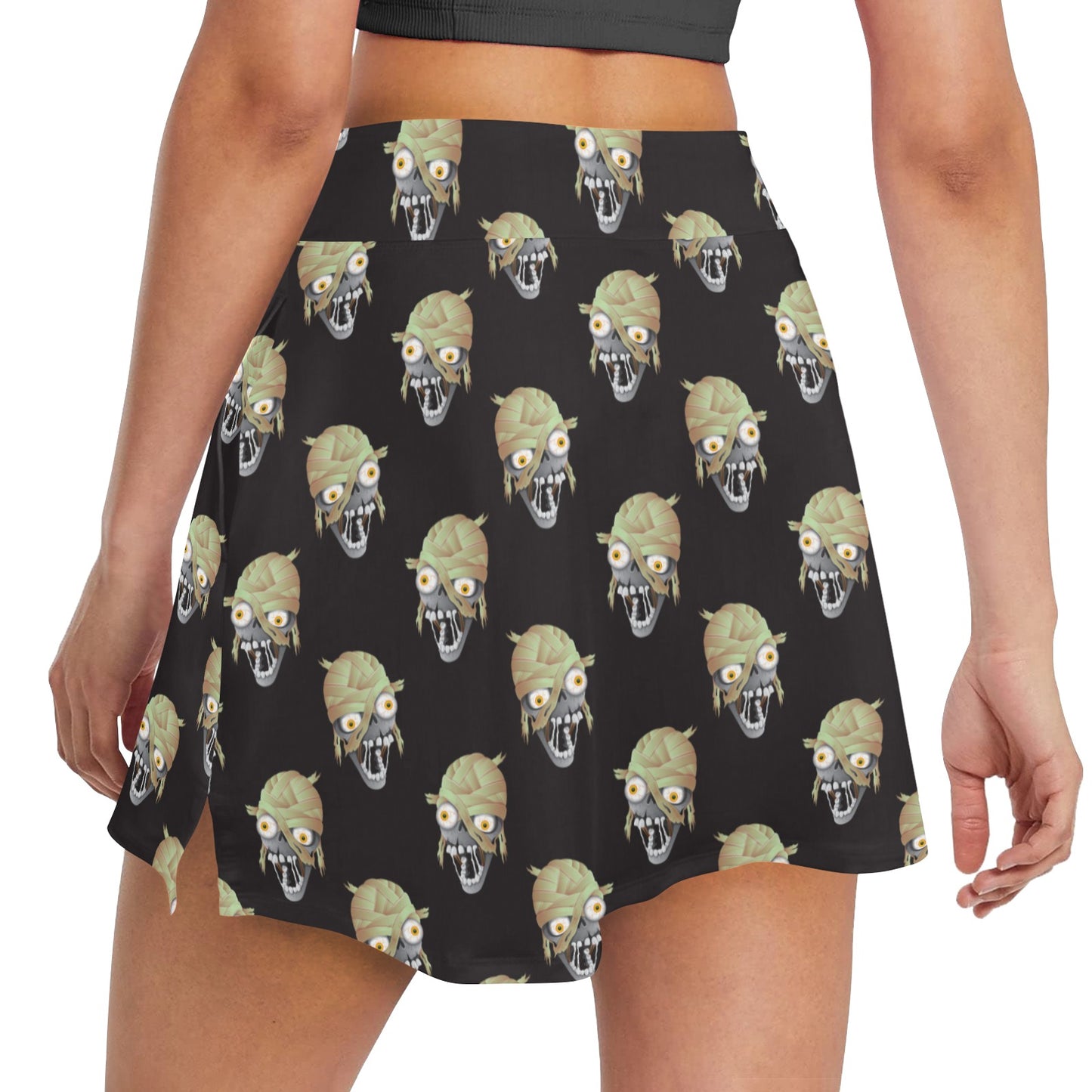 Mummy Print Design LKS304 Women's Golf Skirt with Pocket