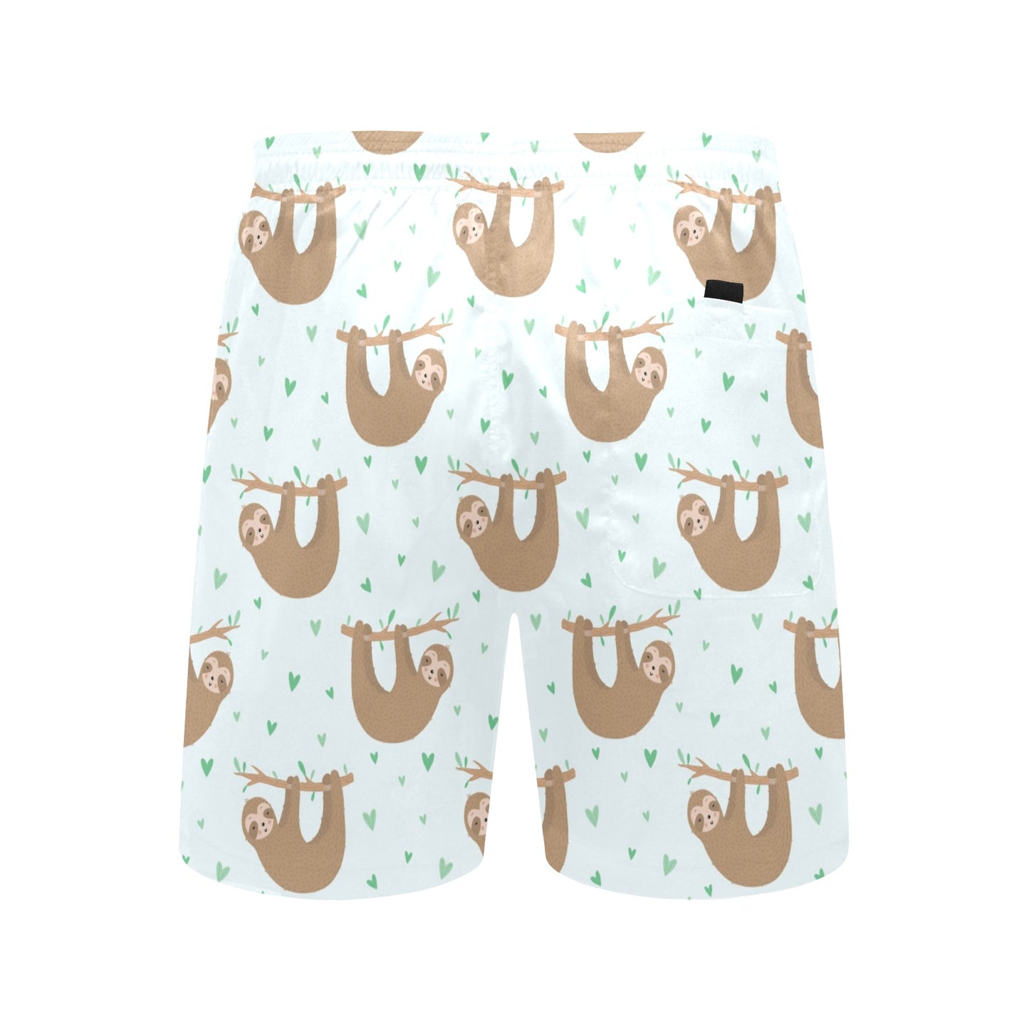 Sloth Print Design LKS308 Men's Swim Trunks Beach Shorts