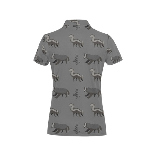 Skunk Print Design LKS301 Women's Polo Shirt