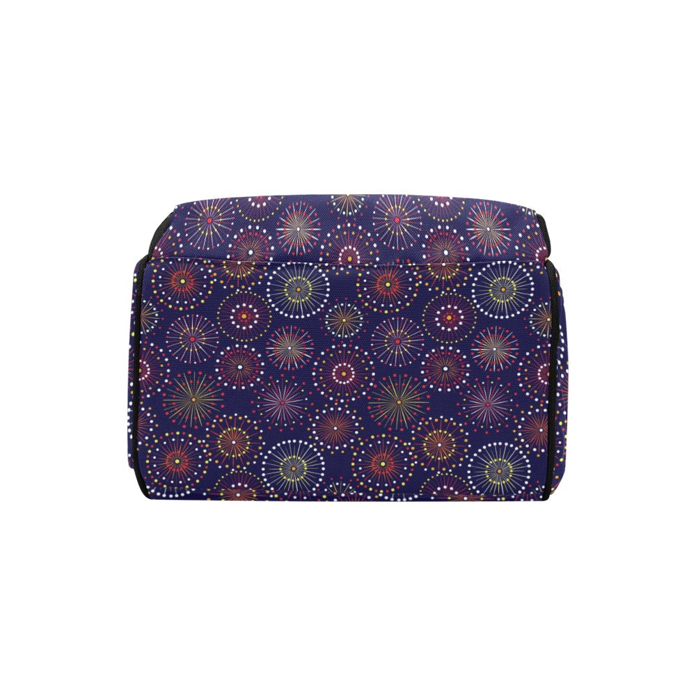 Firework Flower Style Print Design LKS302 Diaper Bag Backpack
