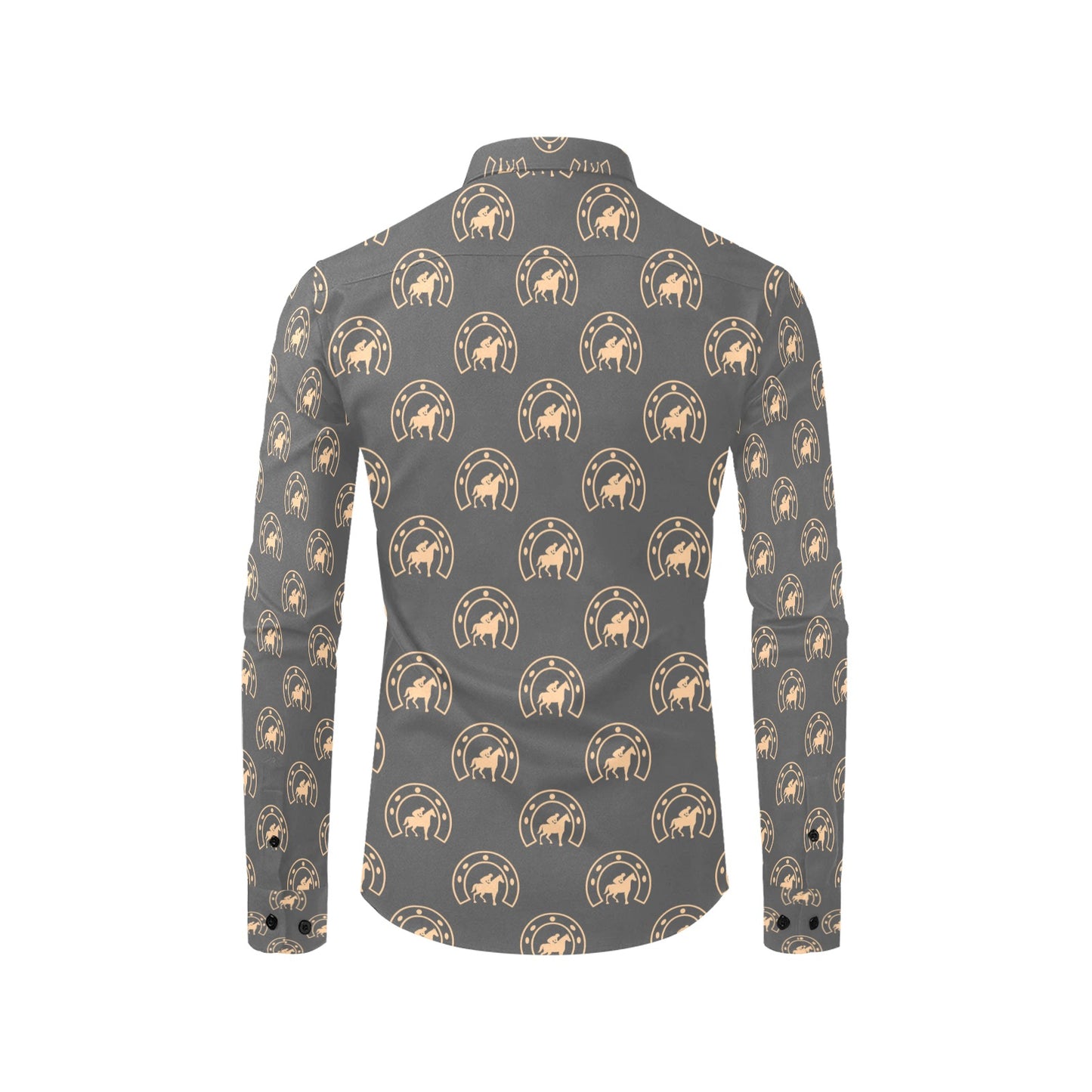 Horseshoe Print Design LKS306 Men's Long Sleeve Dress Shirt