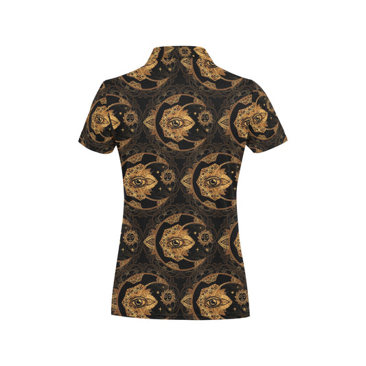 Sun Moon mandala Third eye Women's Polo Shirt