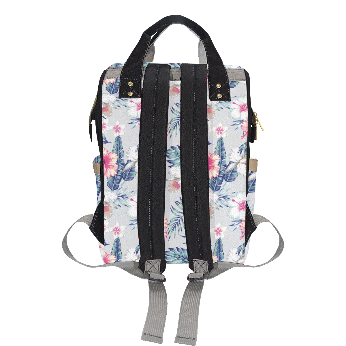 Hibiscus Print Diaper Bag Backpack