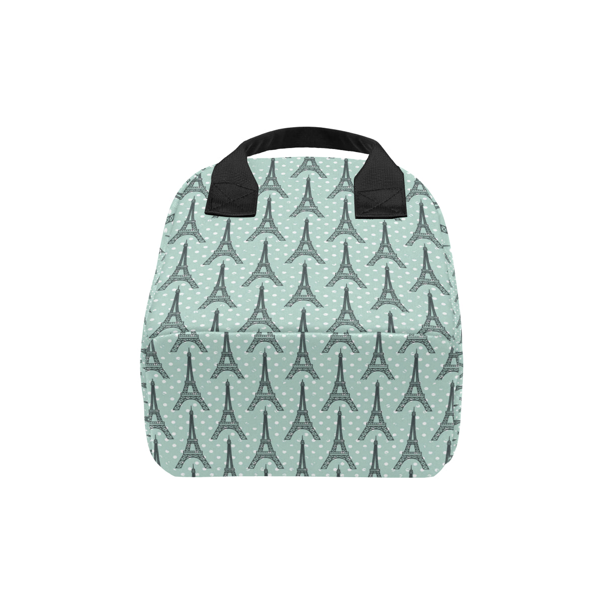 Eiffel Tower Polka Dot Print Insulated Lunch Bag