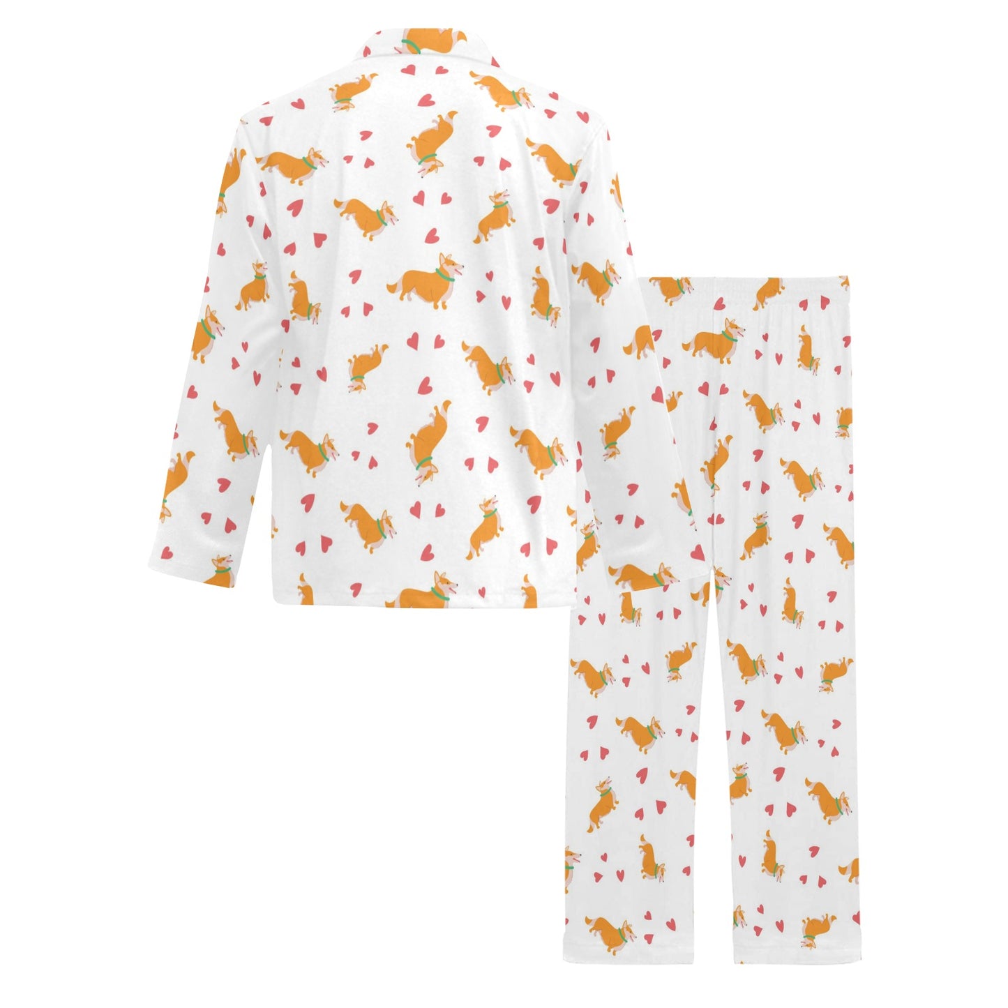 Cardigan Welsh Corgis Pattern Print Design 04 Men's Long Pajama Set