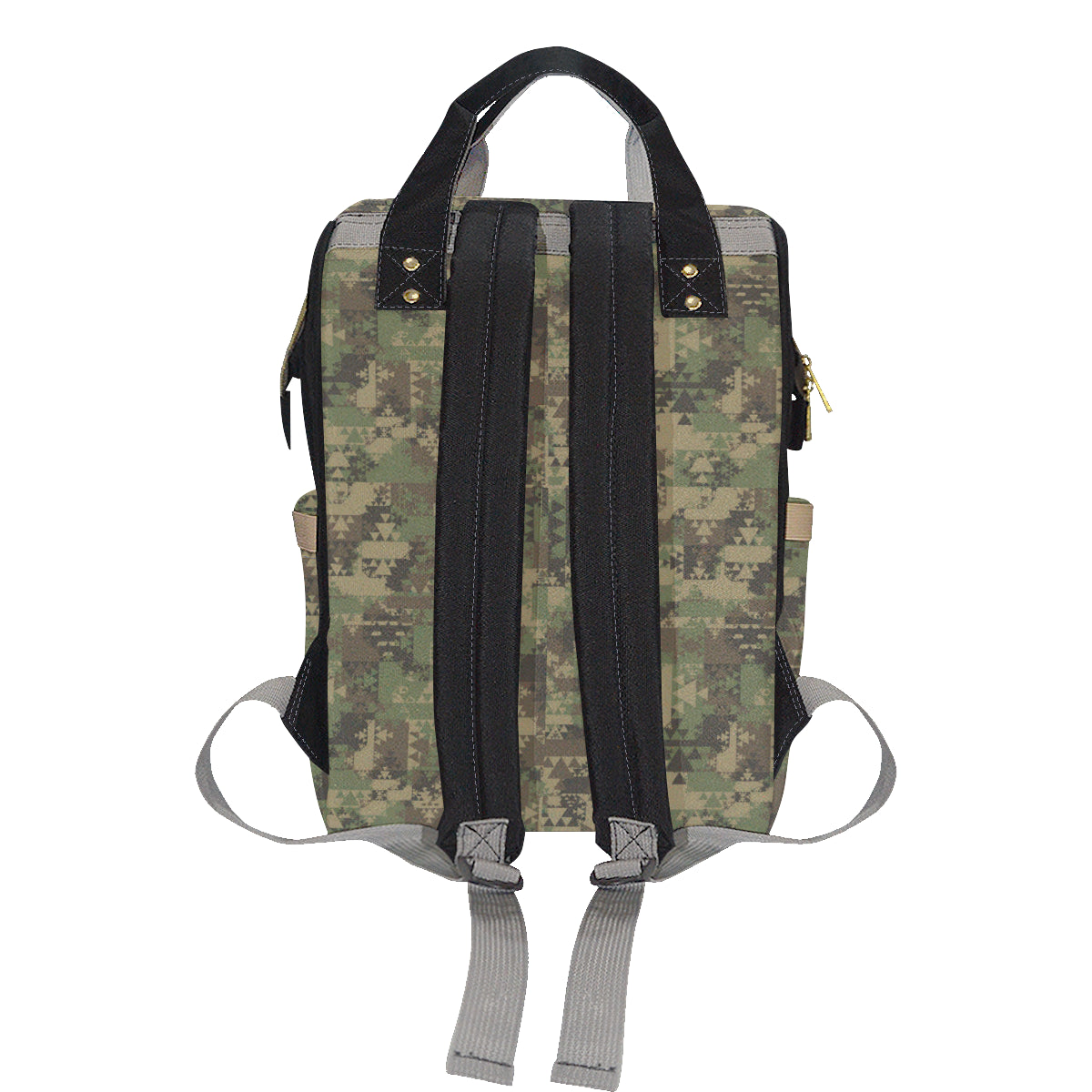 Camouflage Aztec Green Army Print Diaper Bag Backpack