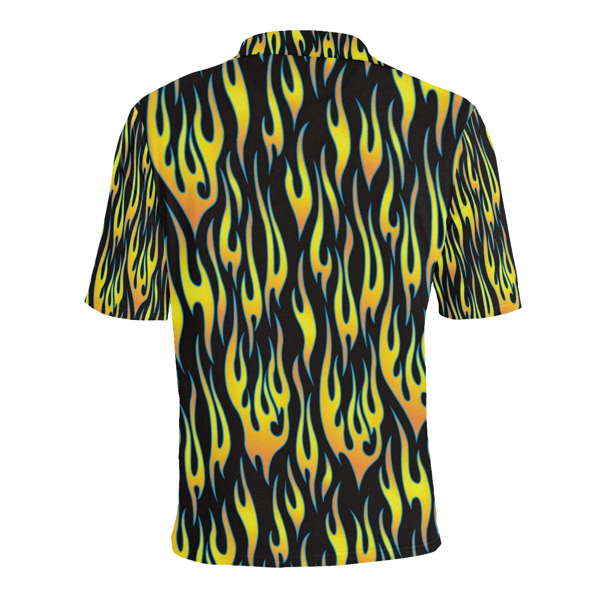 Flame Fire Yellow Pattern Men Polo Shirt