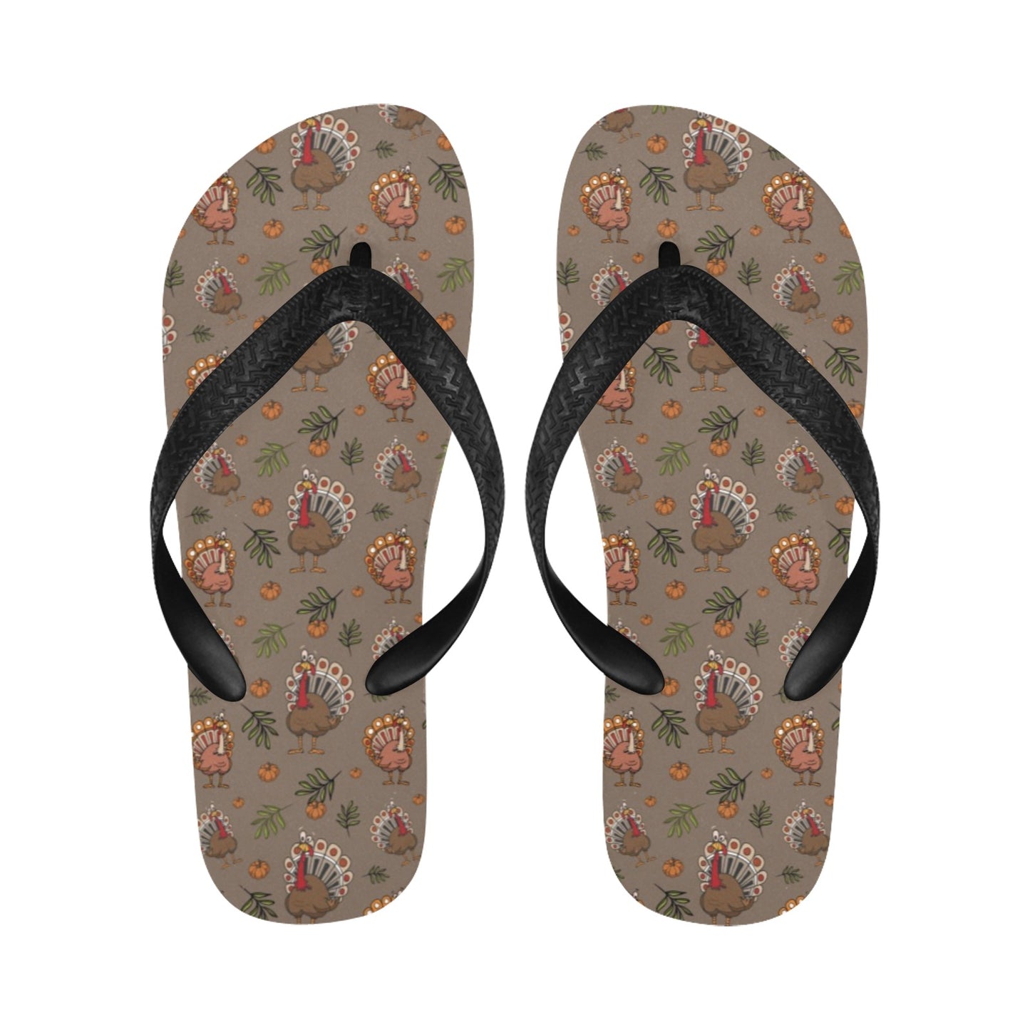 Thanksgiving Print Design LKS306 Flip Flops