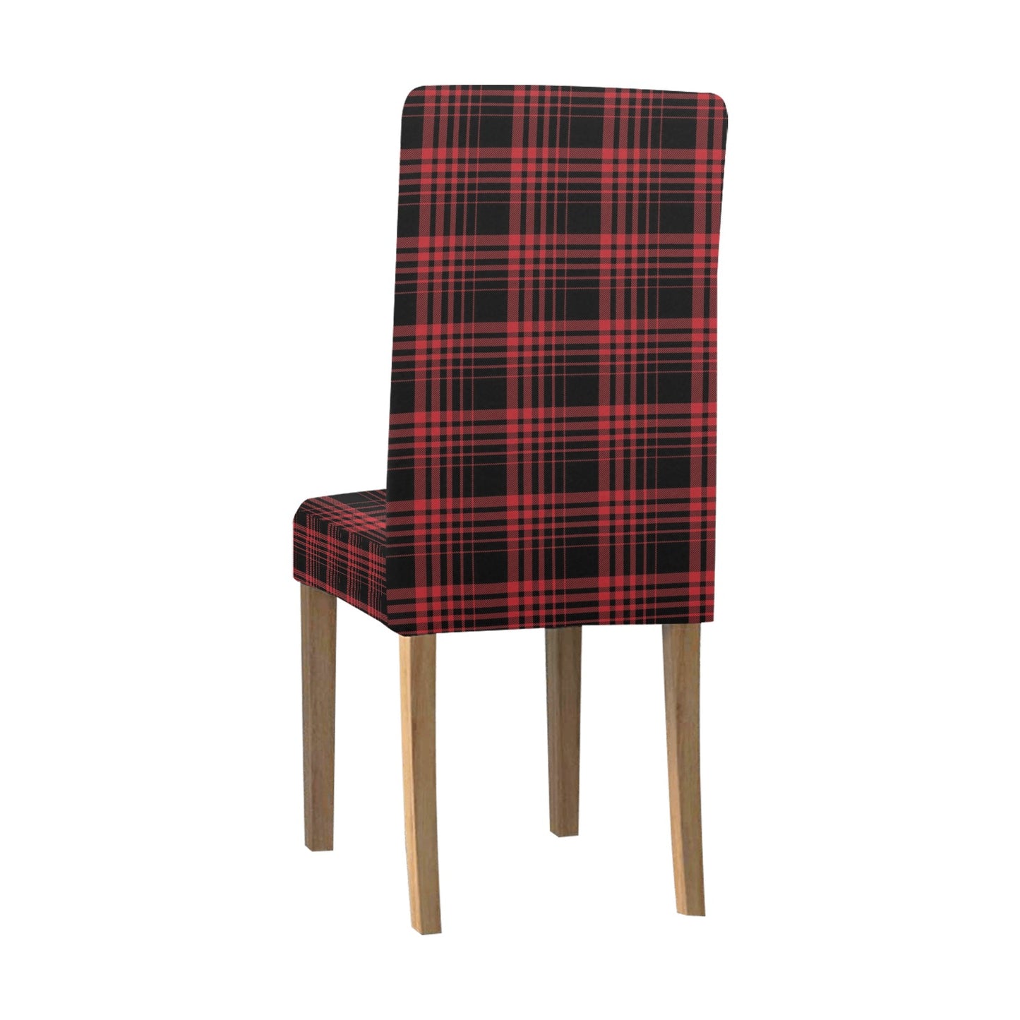 Tartan Red Black Print Design LKS303 Dining Chair Slipcover