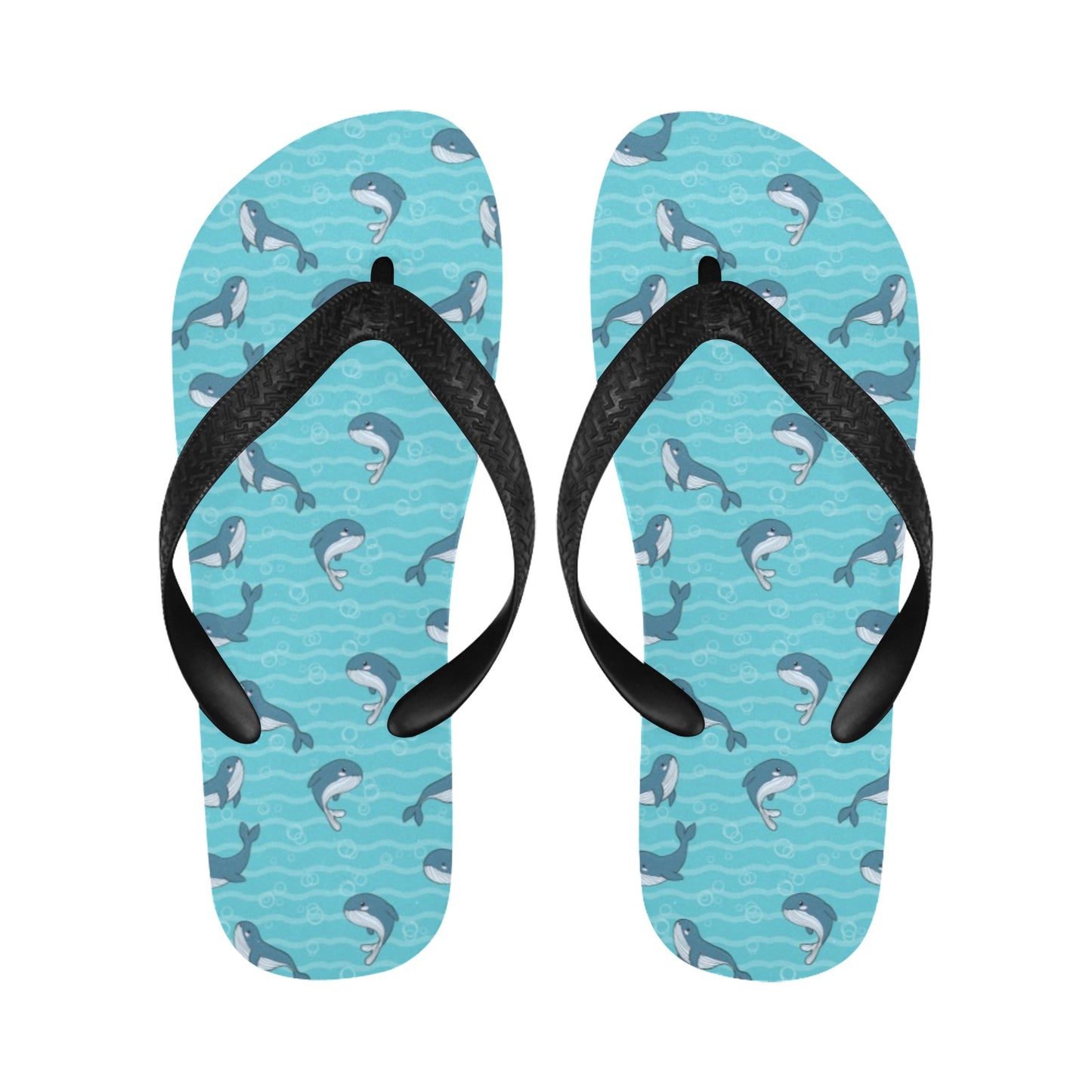 Whale Print Design LKS303 Flip Flops