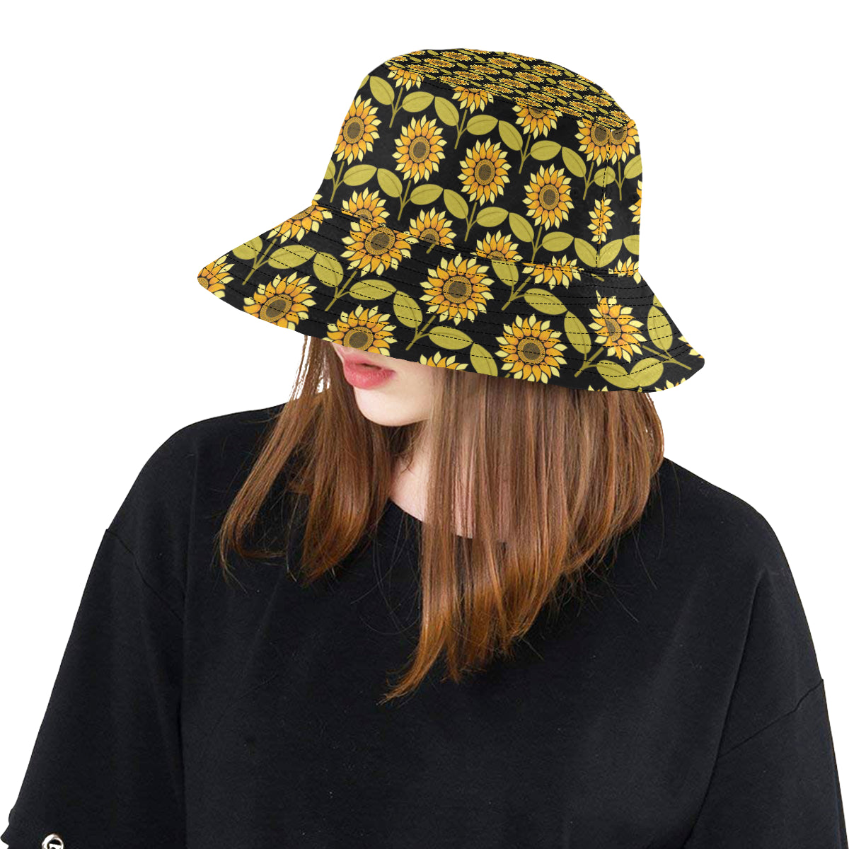 Sunflower Pattern Print Design SF015 Unisex Bucket Hat