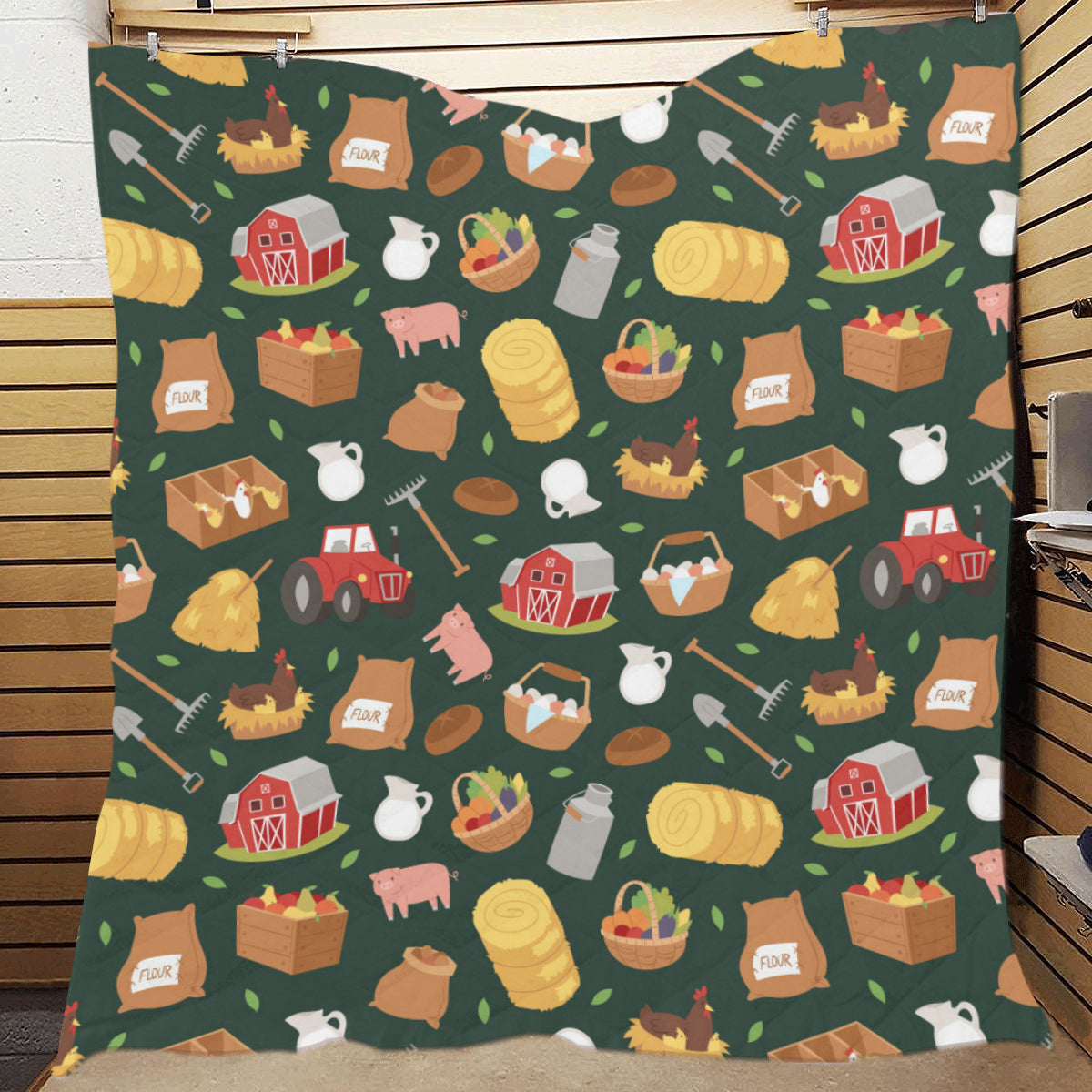 Agricultural Farm Print Design 02 Premium Quilt