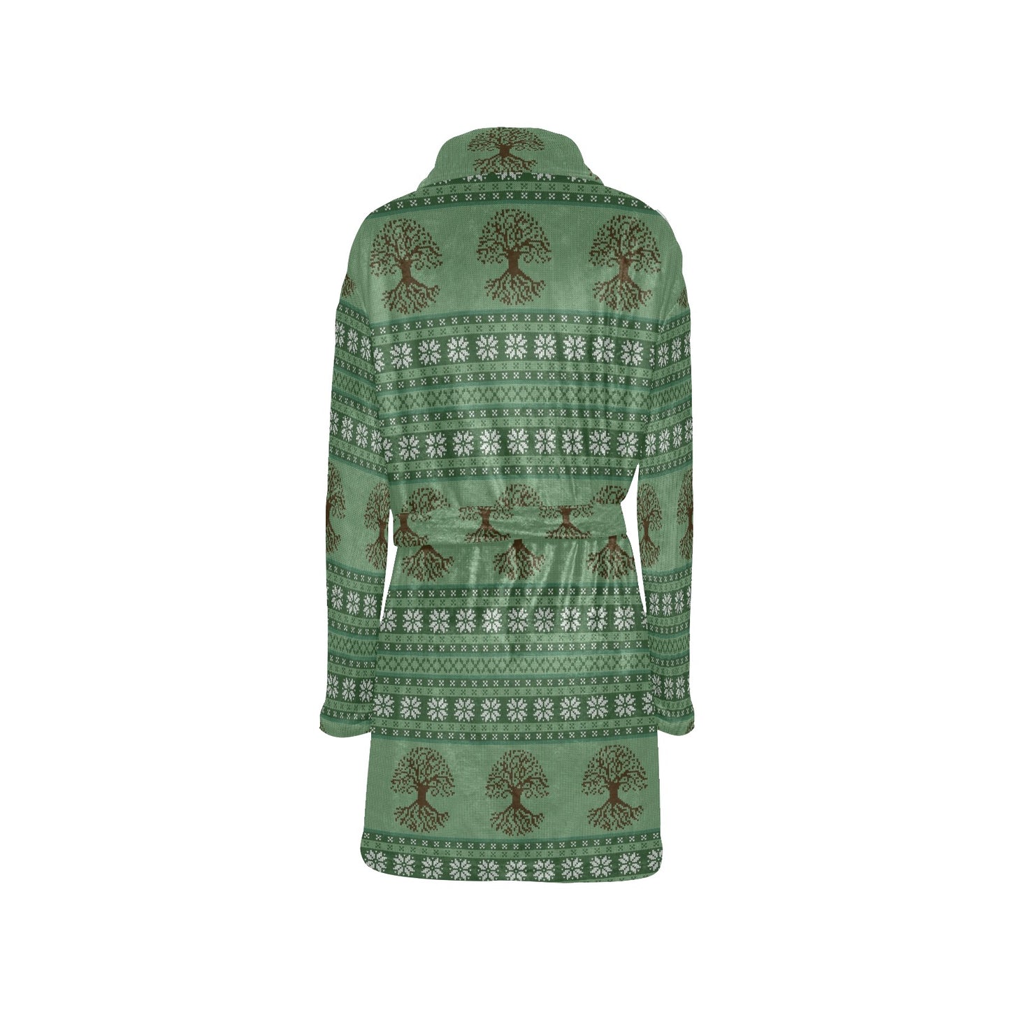 Tree Of Life Knit Style Print Design LKS301 Women's Fleece Robe