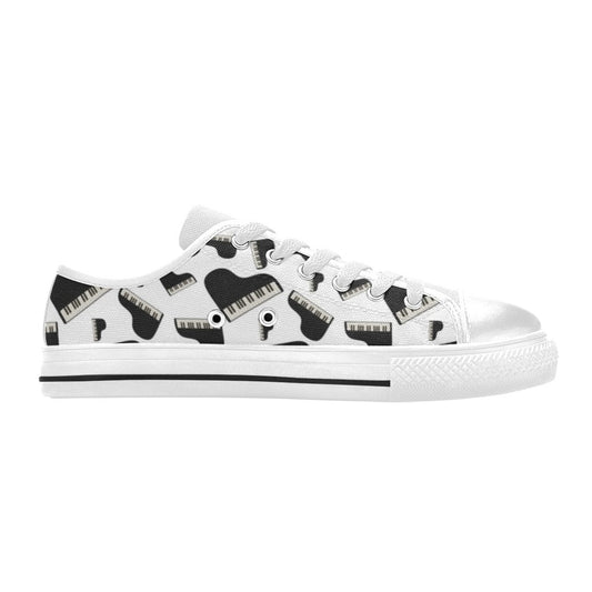 Piano Print Design LKS405 Women's White Low Top Shoes