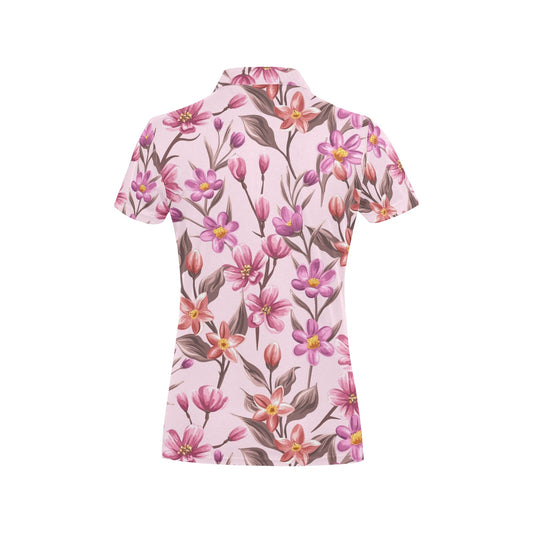 Summer Floral Pattern Print Design SF09 Women's Polo Shirt