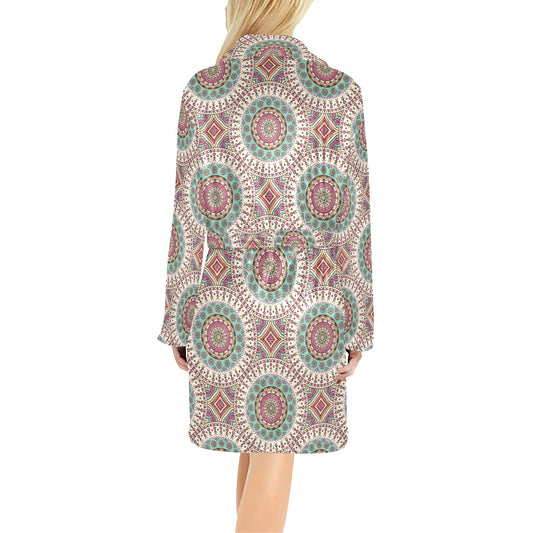 Bohemian Round Style Print Women's Fleece Robe