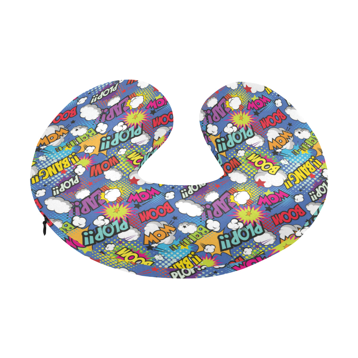 Comic Book Pattern Print Design 02 U-Shaped Travel Neck Pillow