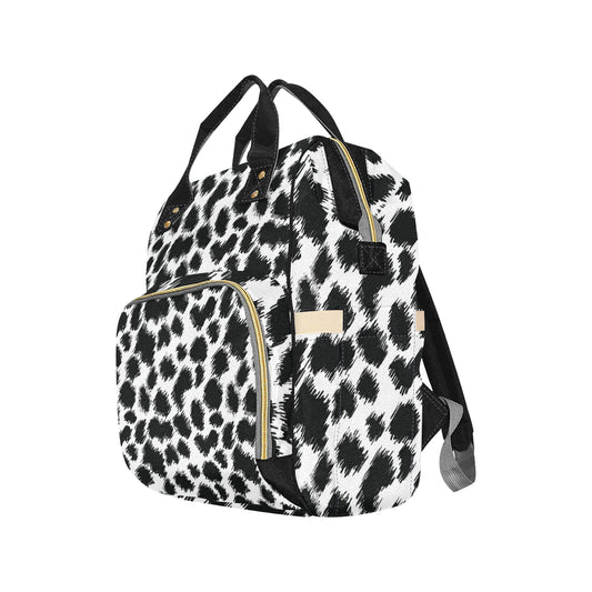Cheetah Black Print Pattern Diaper Bag Backpack