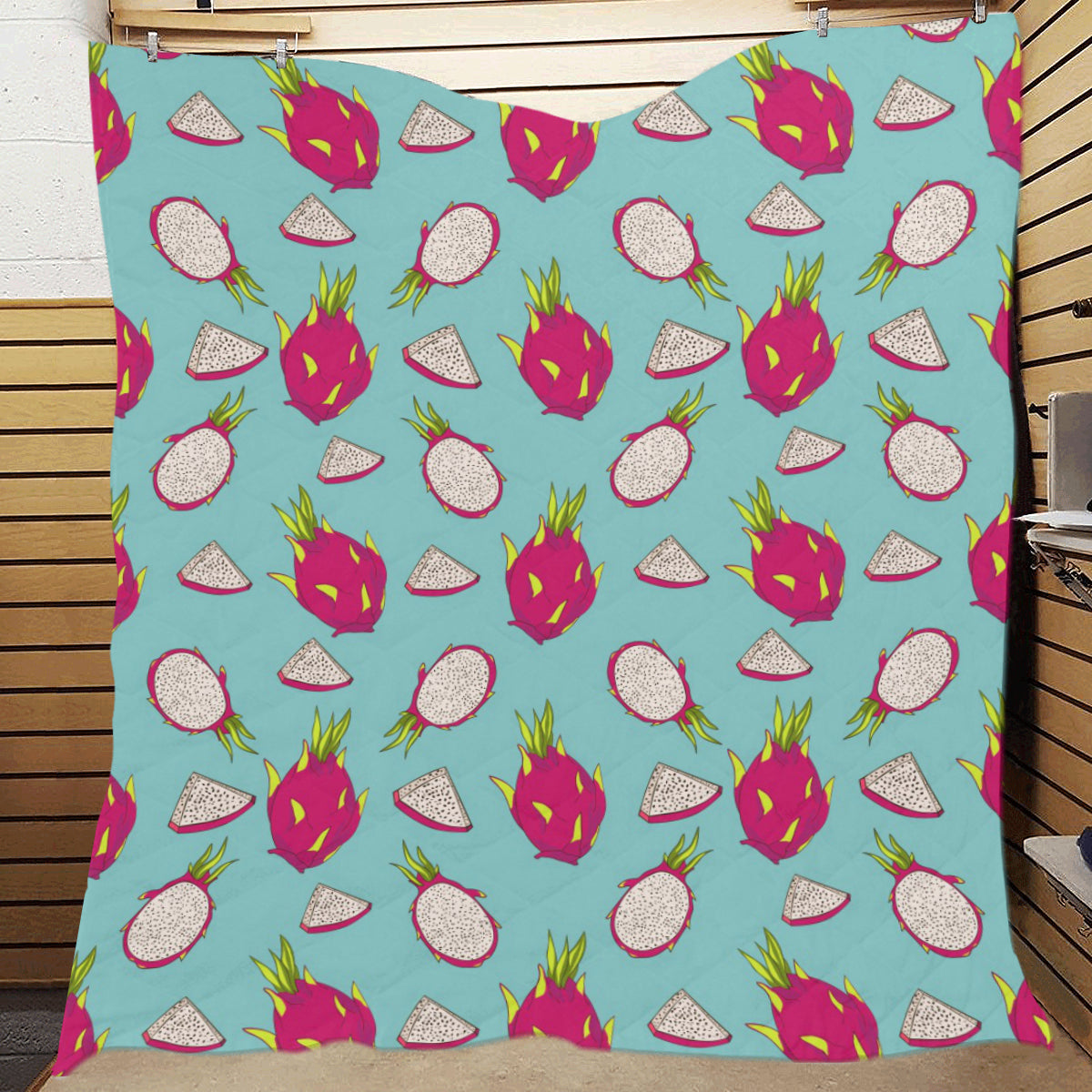 Dragonfruit Pattern Print Design DF01 Premium Quilt