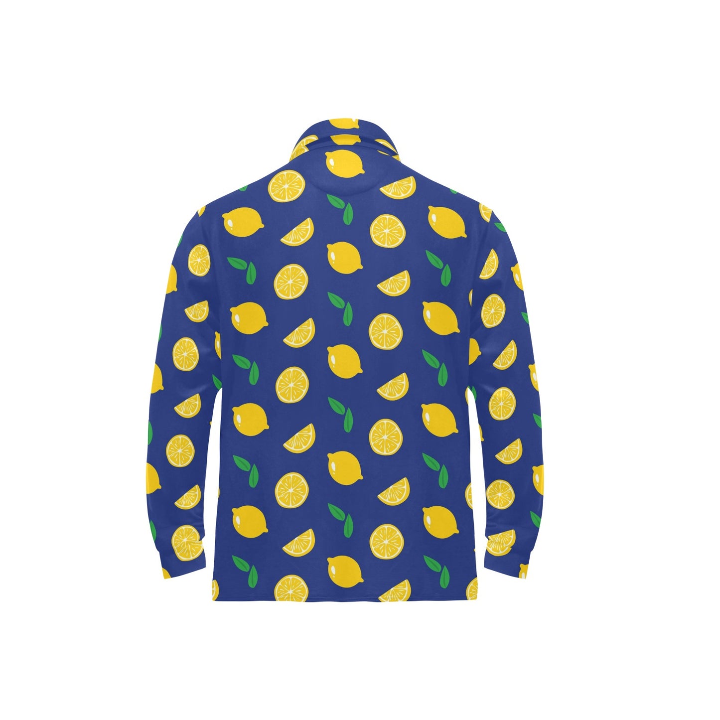 Citrus Pattern Print Design 02 Long Sleeve Polo Shirt For Men's