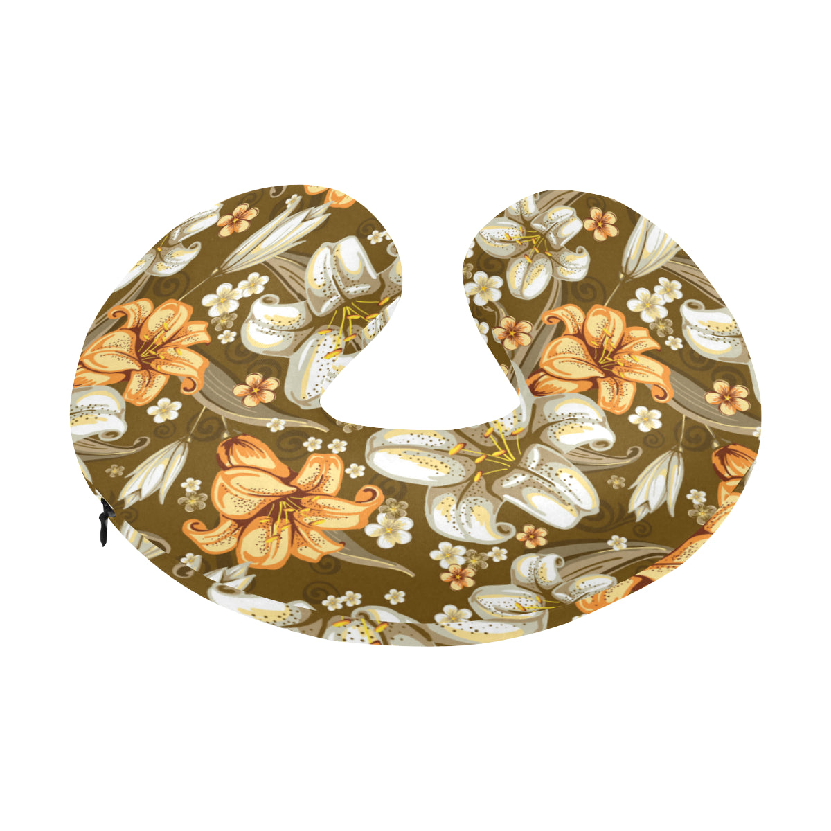 Lily Pattern Print Design 01 U-Shaped Travel Neck Pillow