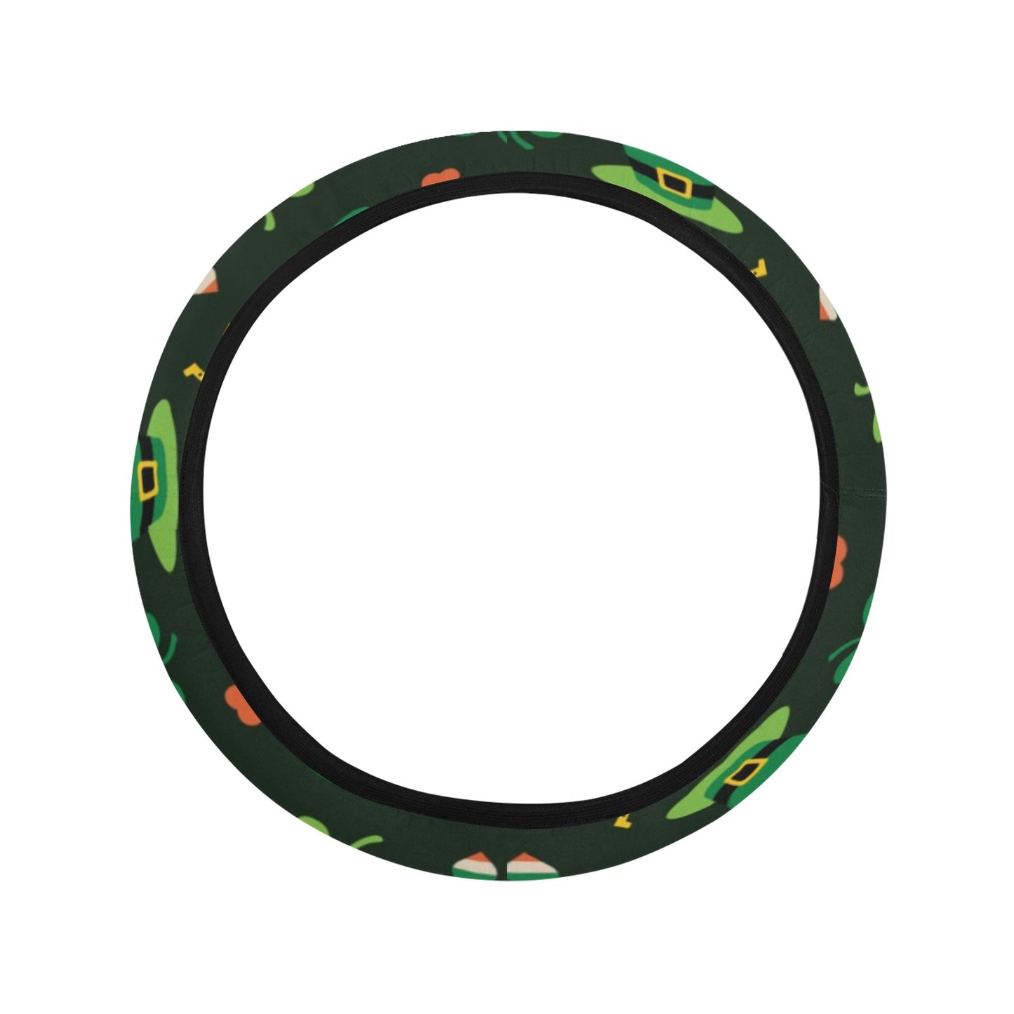 Shamrock Print Design LKS308 Steering Wheel Cover with Elastic Edge