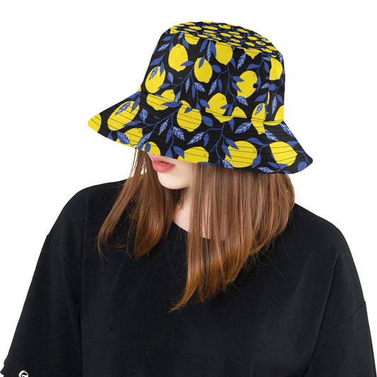 Lemon Pattern Print Design LM01 Unisex Bucket Hat