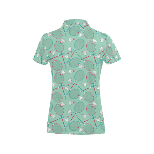 Badminton Pattern Print Design 05 Women's Polo Shirt