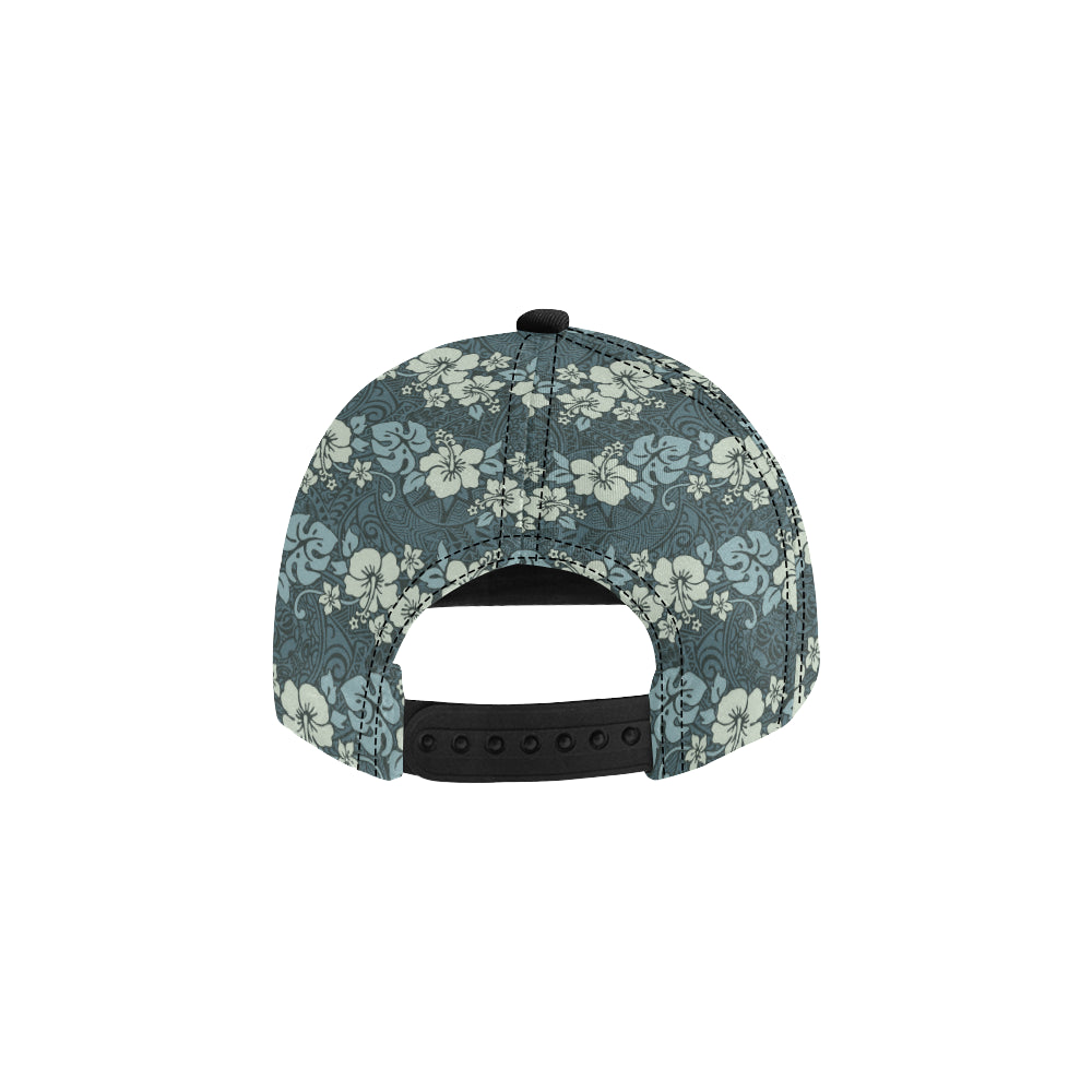 Flower Hawaiian Hibiscus Style Print Pattern Snapback Cap