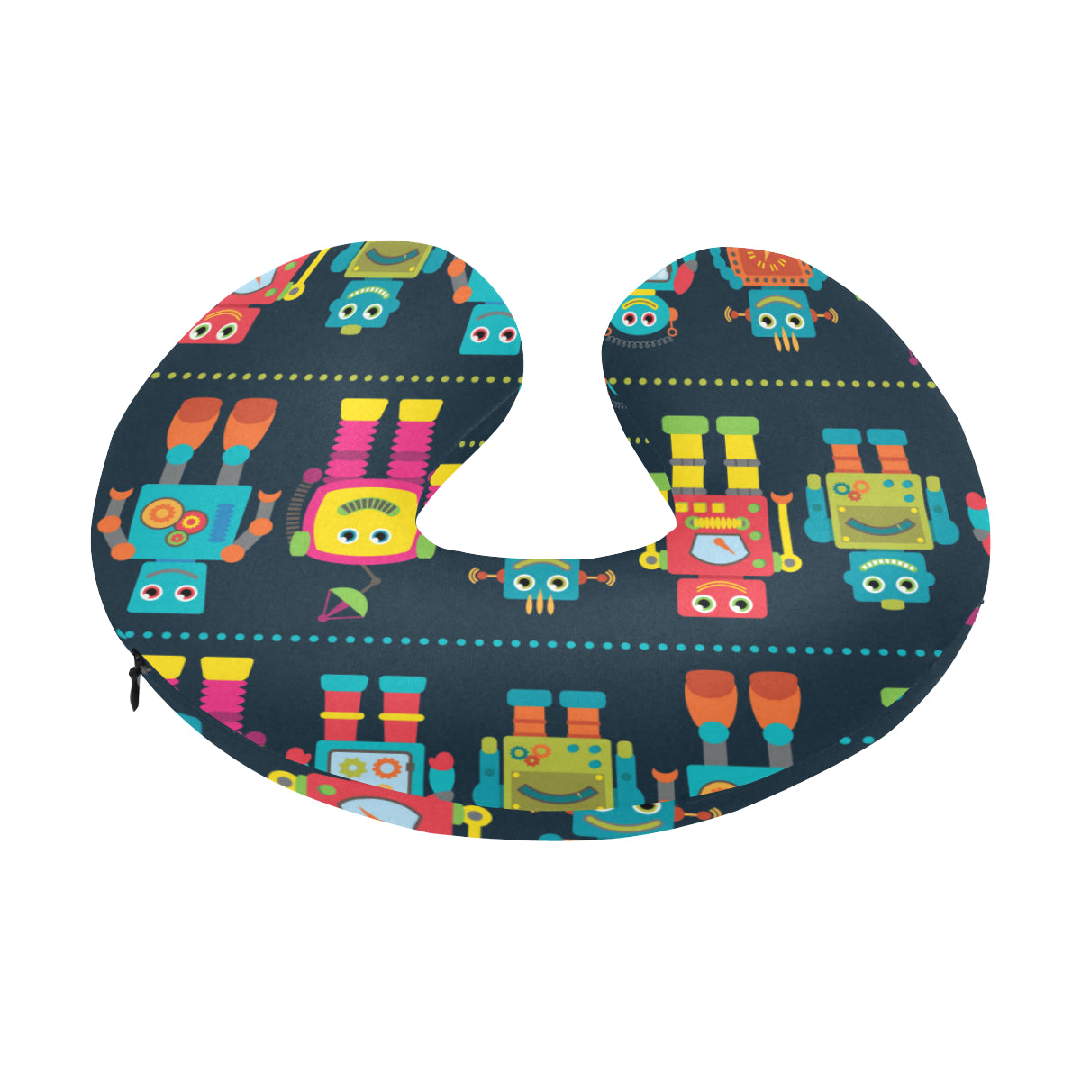 Robot Pattern Print Design A01 U-Shaped Travel Neck Pillow