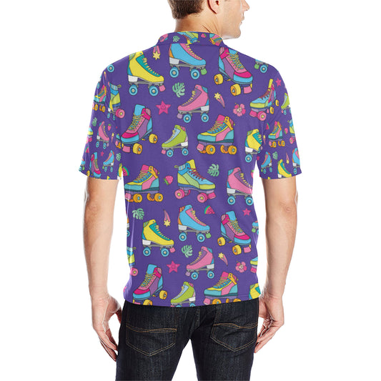 Roller skate Colorful Pattern Print Design A05 Men Polo Shirt