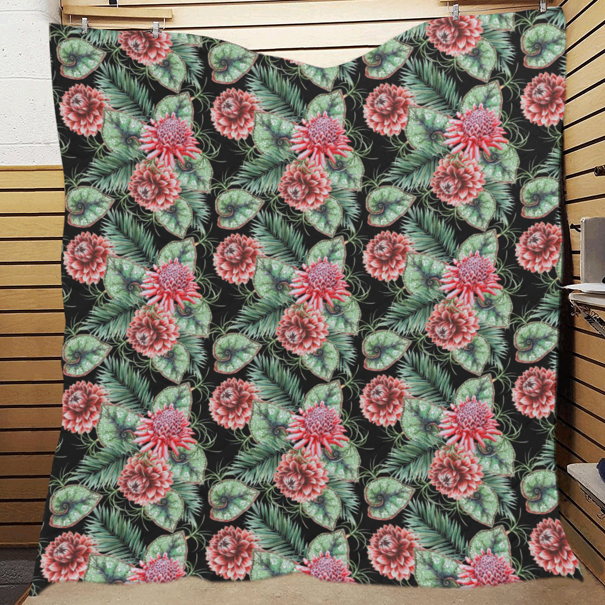 Dahlia Pattern Print Design DH06 Premium Quilt
