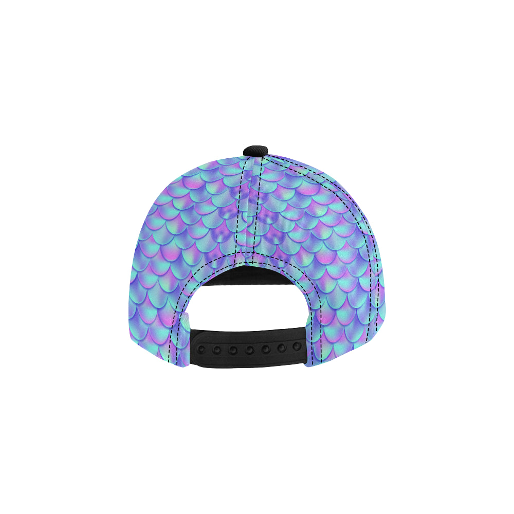 Mermaid Tail Design Print Pattern Snapback Cap