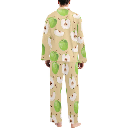 Apple Pattern Print Design AP07 Men's Long Pajama Set