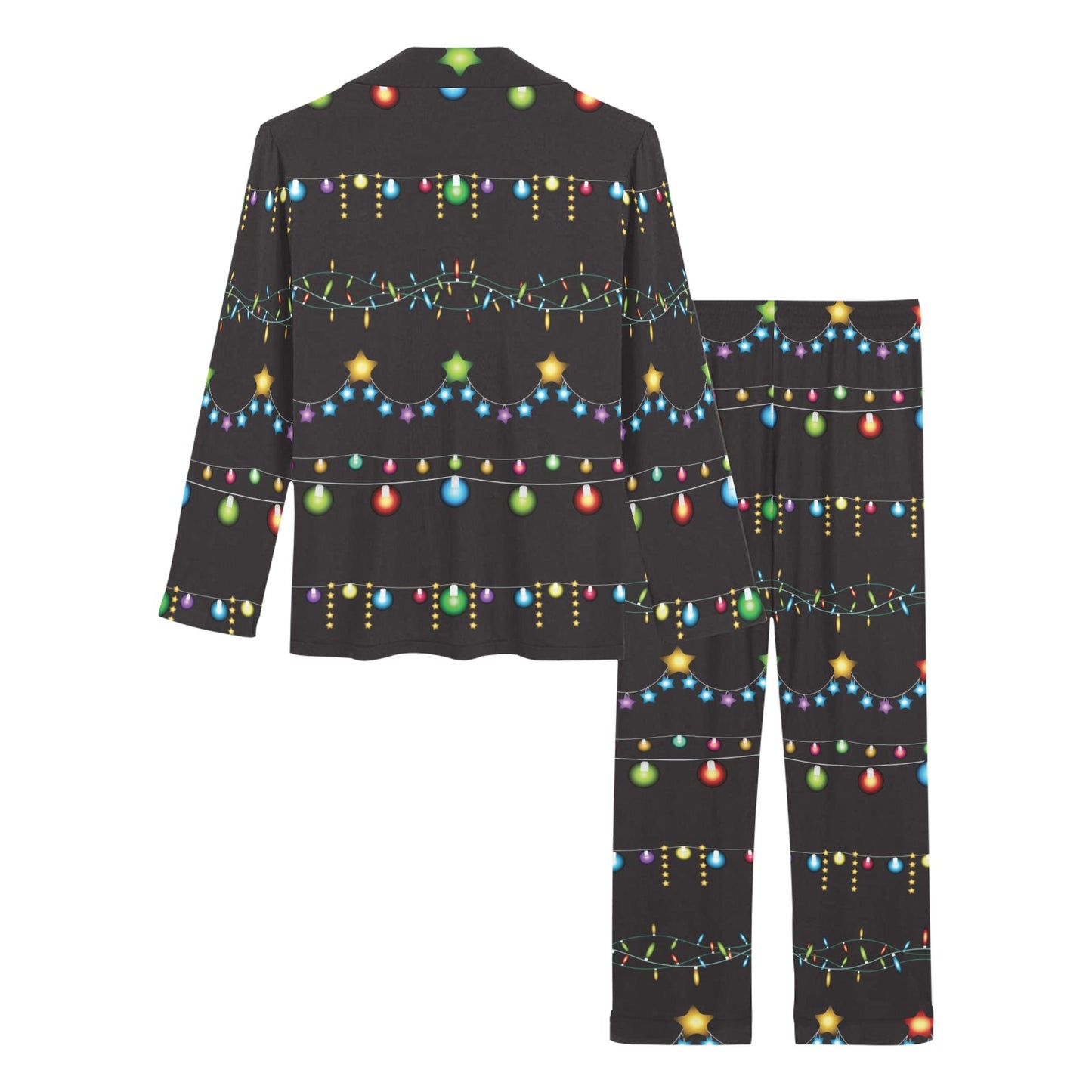 Christmas Light Pattern Print Design 01 Women's Long Pajama Set