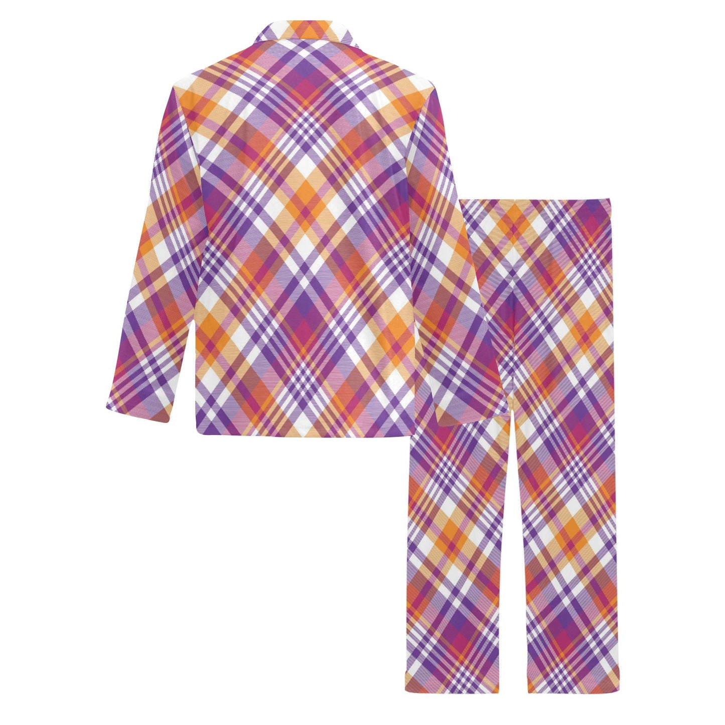 Madras Pattern Print Design 02 Men's Long Pajama Set