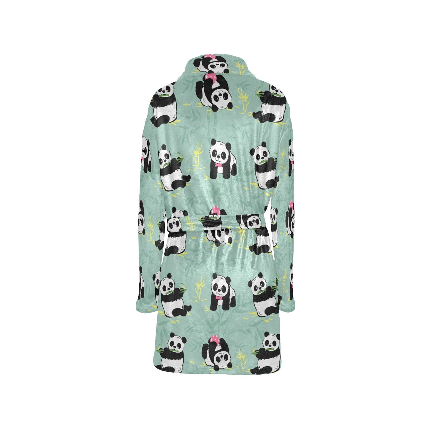 Panda Pattern Print Design A05 Women's Fleece Robe